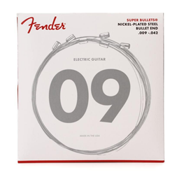 Fender Super Bullet® Strings, Nickel Plated Steel, Bullet End, 3250L Gauges .009-.042, (6)