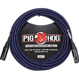 PigHog Pig Hog Blue & Black Woven Mic Cable, 20ft XLR