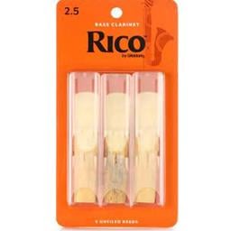 Rico Bass Clarinet Reeds, Strength 2.5, 3-Pack